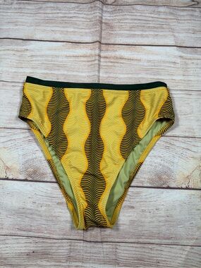 Fe Noel x Target Yellow and Green‎ Wave-Print Bikini Bottom